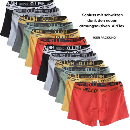 10ER-SET  AIR FLEX Herren-Unterhosen, Boxershorts, atmungsaktiv