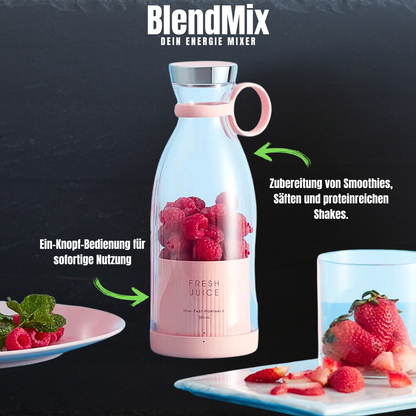 BlendMix" – Kompakter Mixer für gesunde Säfte und Shakes.